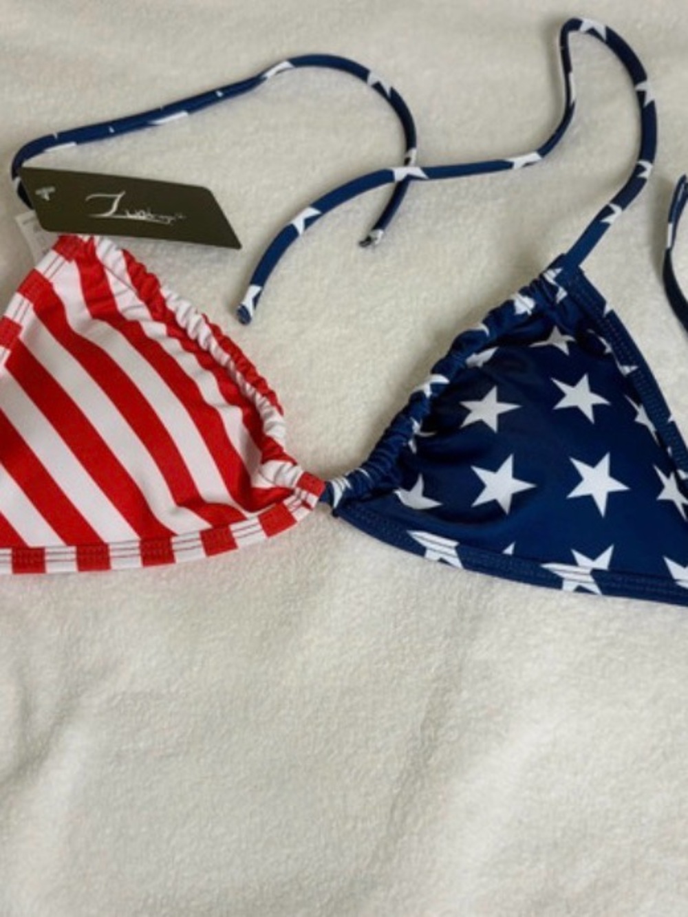 American Flag Triangle Bikini Top - Stars & Stripes